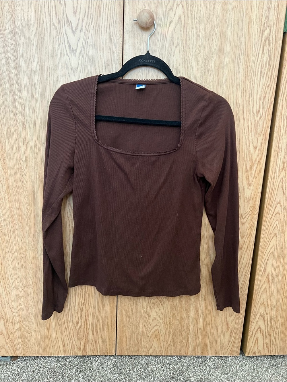 Old Navy Brown Square-Neck Long Sleeve Top